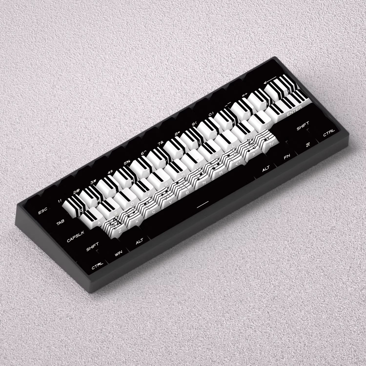 Music staff piano black and white keys, original high PBT material compatible MX switch mechanical keyboard, anime and game theme set keycaps, mechanical keyboard replacement keycap set