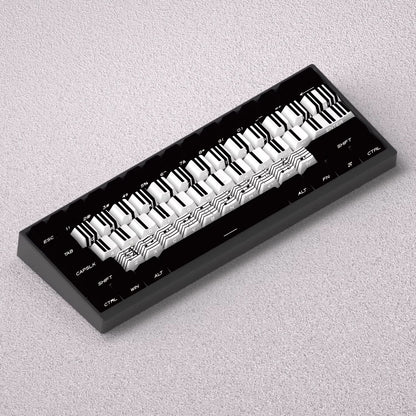 Music staff piano black and white keys, original high PBT material compatible MX switch mechanical keyboard, anime and game theme set keycaps, mechanical keyboard replacement keycap set