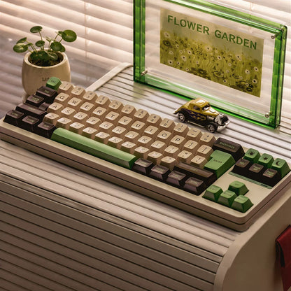Star Wars, Yoda themed color scheme, ABS two-color injection molding material personalized keycaps, mechanical keyboard replacement keycap set, Daily creative keycap matching, compatible with 61/64/68/75/84/87/104 Key Mechanical Keyboard Keycap Set