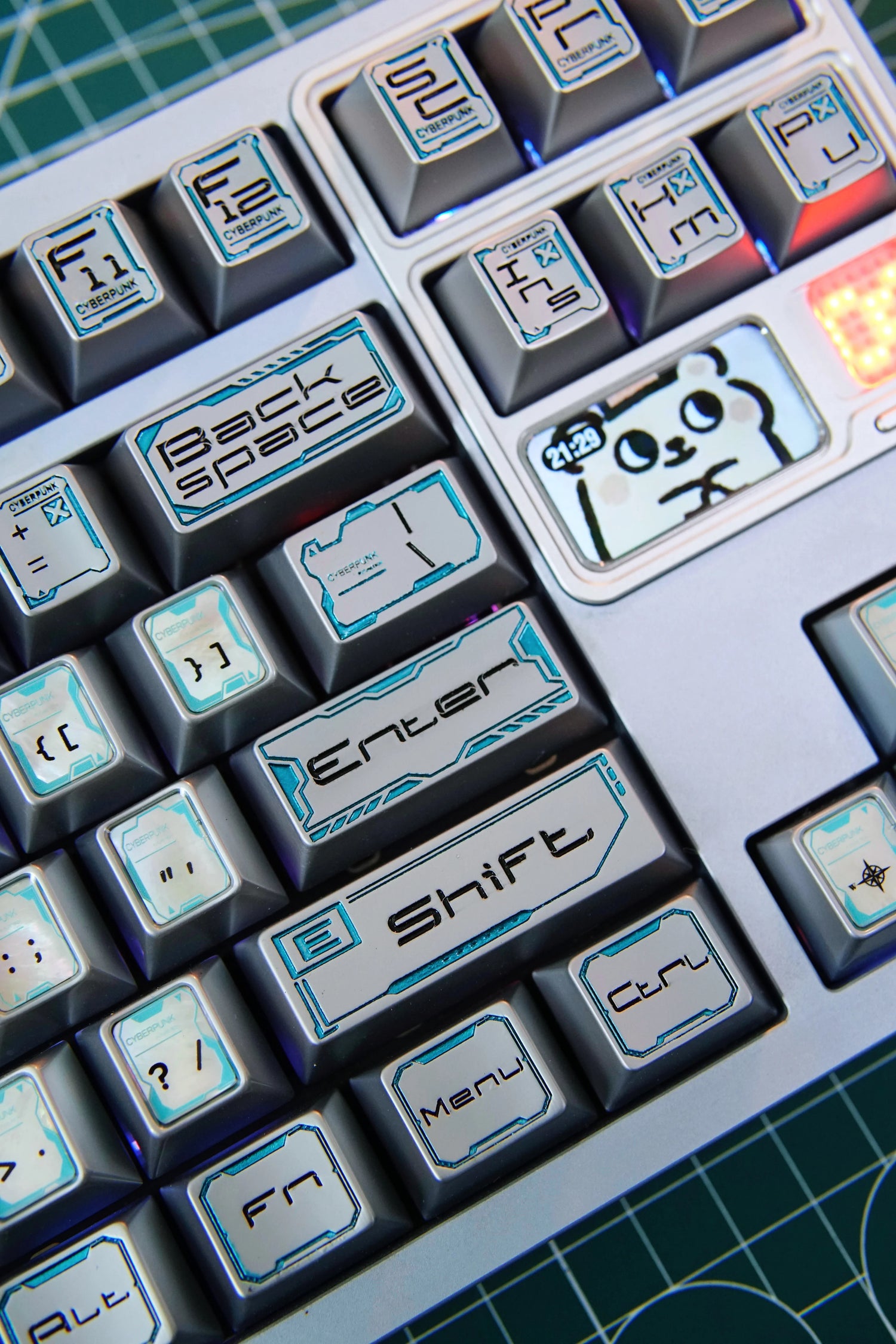 Interstellar theme, futuristic technology style metal keycap set, original high metal carved decorative keycaps