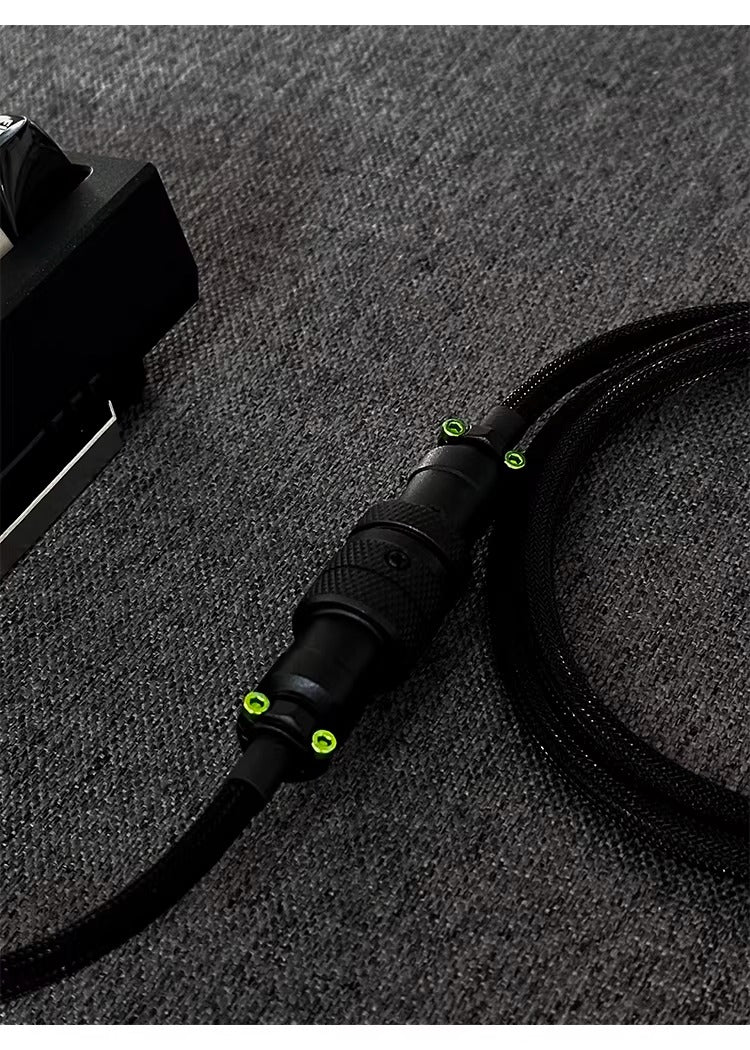 Hand customized three-stage illuminated aviation plug data cable, mechanical keyboard cable supporting magnetic axis keyboard