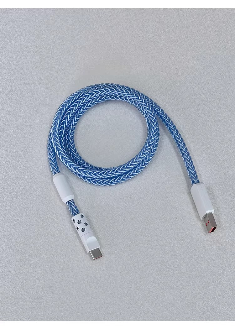 Basic overall luminous single-crystal copper mechanical keyboard customized manual data cable, luminous data cable