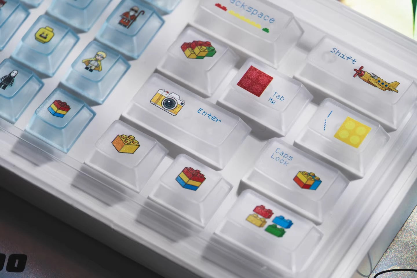 Lego themed design, cartoon cute personalized custom keycap complete set PBT+PC heat sublimation factory height, personalized themed keycap set