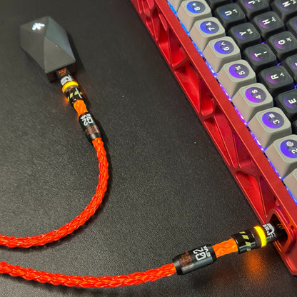 Customized manual data cable for mechanical keyboard with EVA theme design, dual type C aviation plug, dual 8K luminous data cables, magnetic axis mechanical keyboard