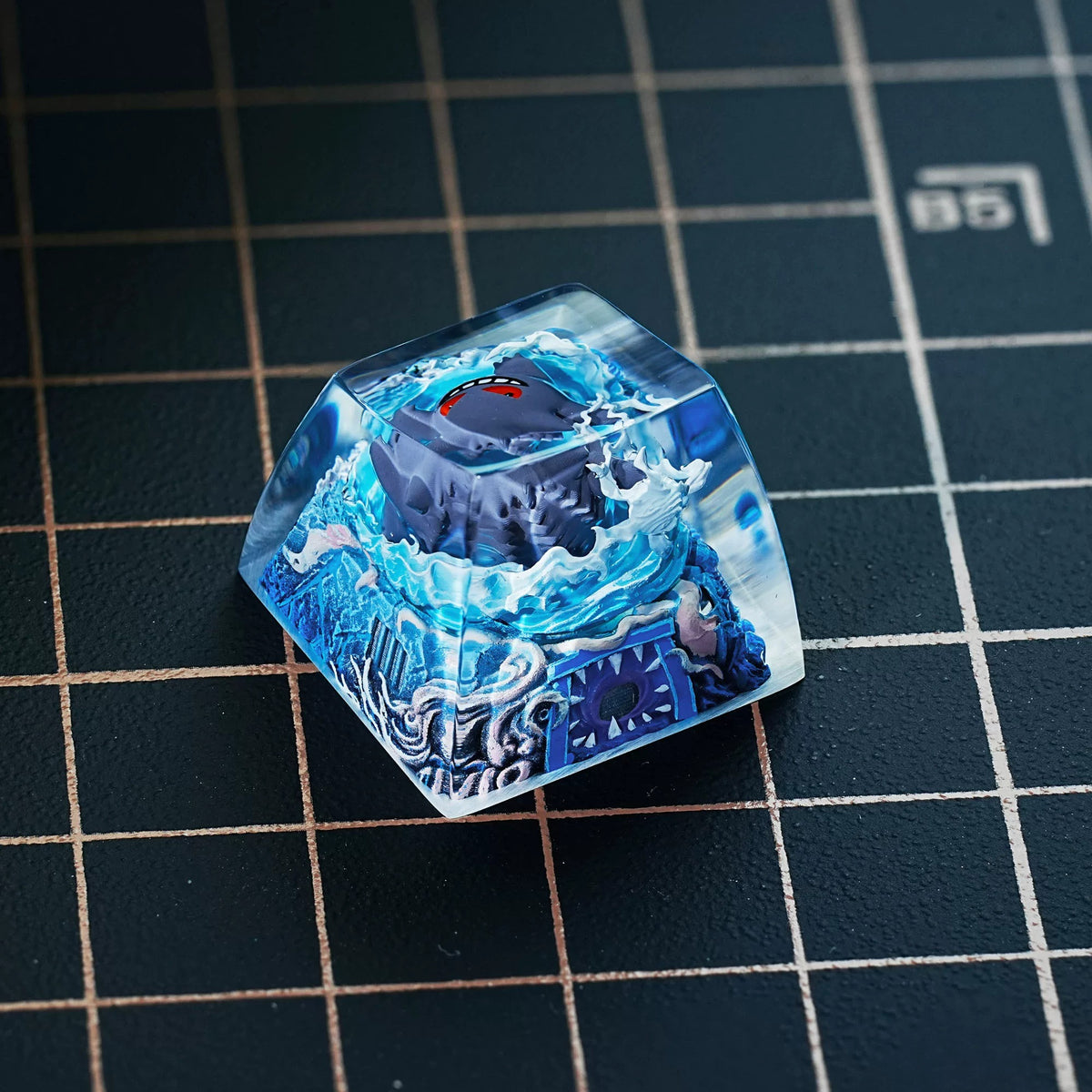 Pok é mon, flash Gengar coating and sealing design, Crystal Resin Personalized Keycaps, Anime Game Culture Creative Resin Keycaps, Mechanical Keyboard Art Decorative Keycaps