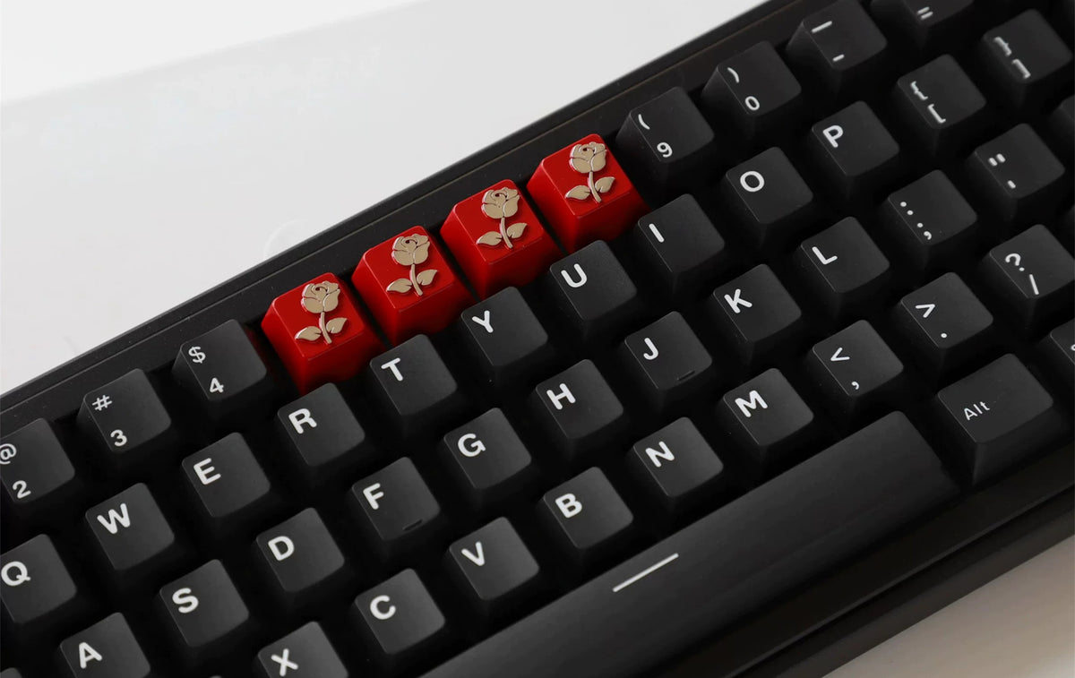 Metal Rose Keycaps, The Bridge of Madison County Metal Personalized Keycaps Original High Zinc Alloy Machine Metal Creative Decorative Keycaps