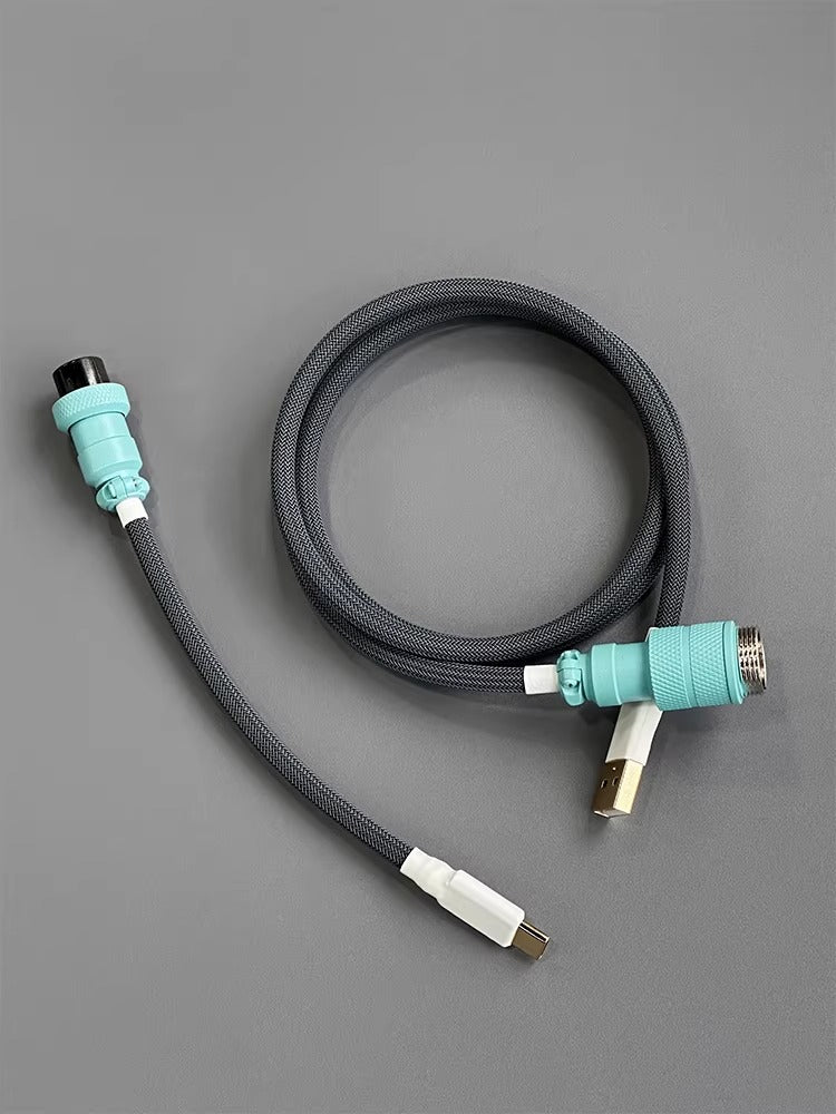 Customized mechanical keyboard manual data cable USB TypeC basic straight weaving aviation plug data link cable