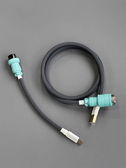 Customized mechanical keyboard manual data cable USB TypeC basic straight weaving aviation plug data link cable