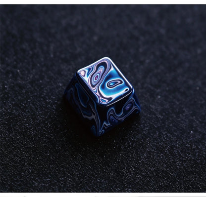 Blue Whirlpool Lacquer, Handcrafted Ceramic Decorative Keycap Paint Craftsmanship Customization Keycap Original Factory Height Keycap