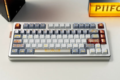 Sun God Apollo, PBT metallic paint texture+ PC material Mechanical Keyboard Replacement Keycap Set, Compatible with 61/64/68/75/84/87/104 Key Mechanical Keyboard Keycap Set