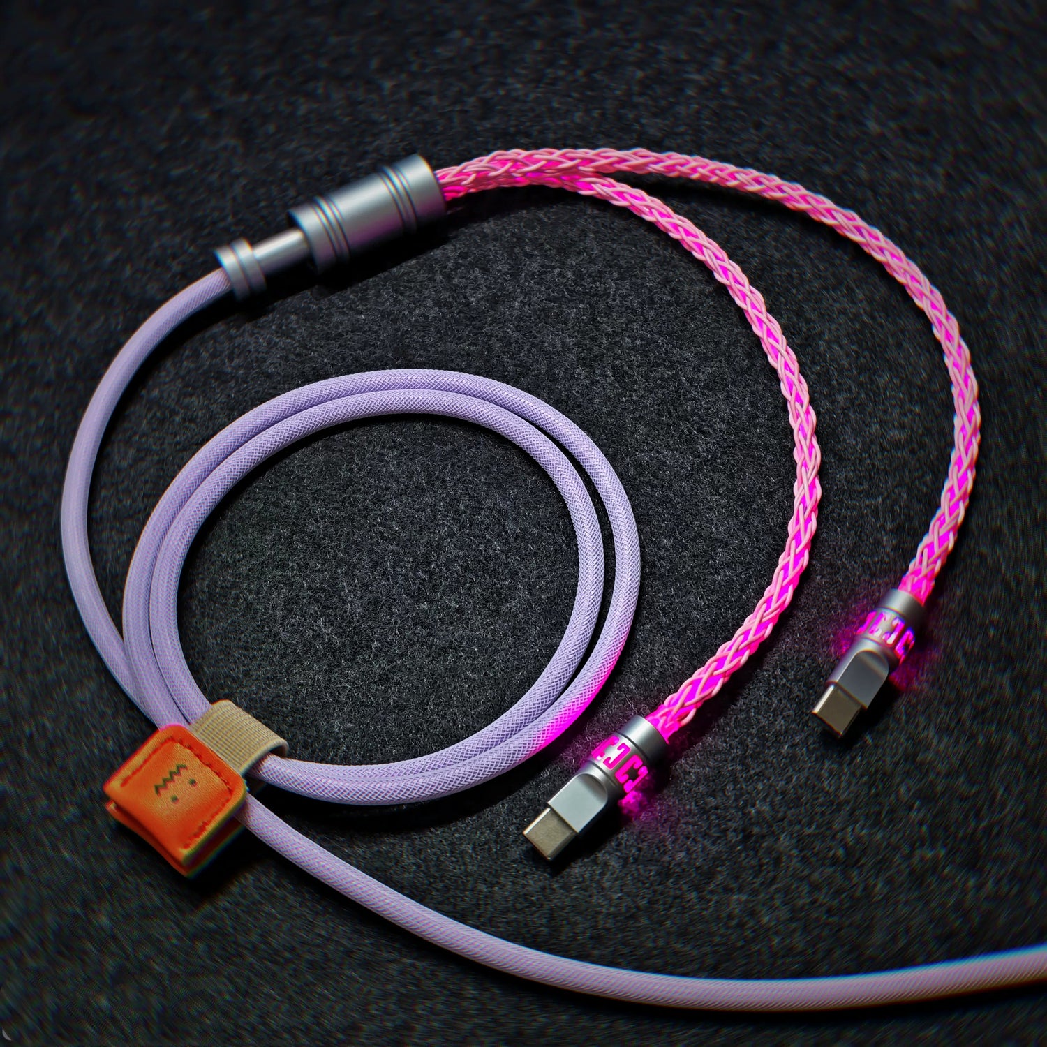 Customized manual data cable for mechanical keyboard, split into two e-sports aviation plug cables, dual 8K luminous data cables, magnetic axis mechanical keyboard