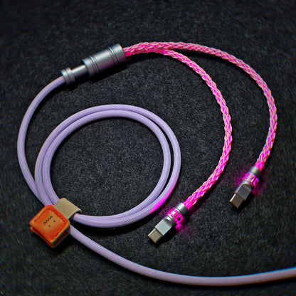 Customized manual data cable for mechanical keyboard, split into two e-sports aviation plug cables, dual 8K luminous data cables, magnetic axis mechanical keyboard