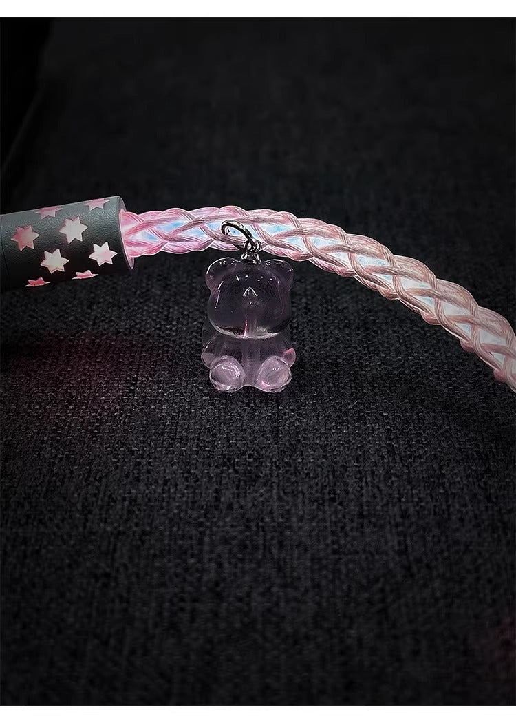 Pink purple single crystal copper, customized manual data cable for aviation plug mechanical keyboard, 8k return rate personalized keyboard cable