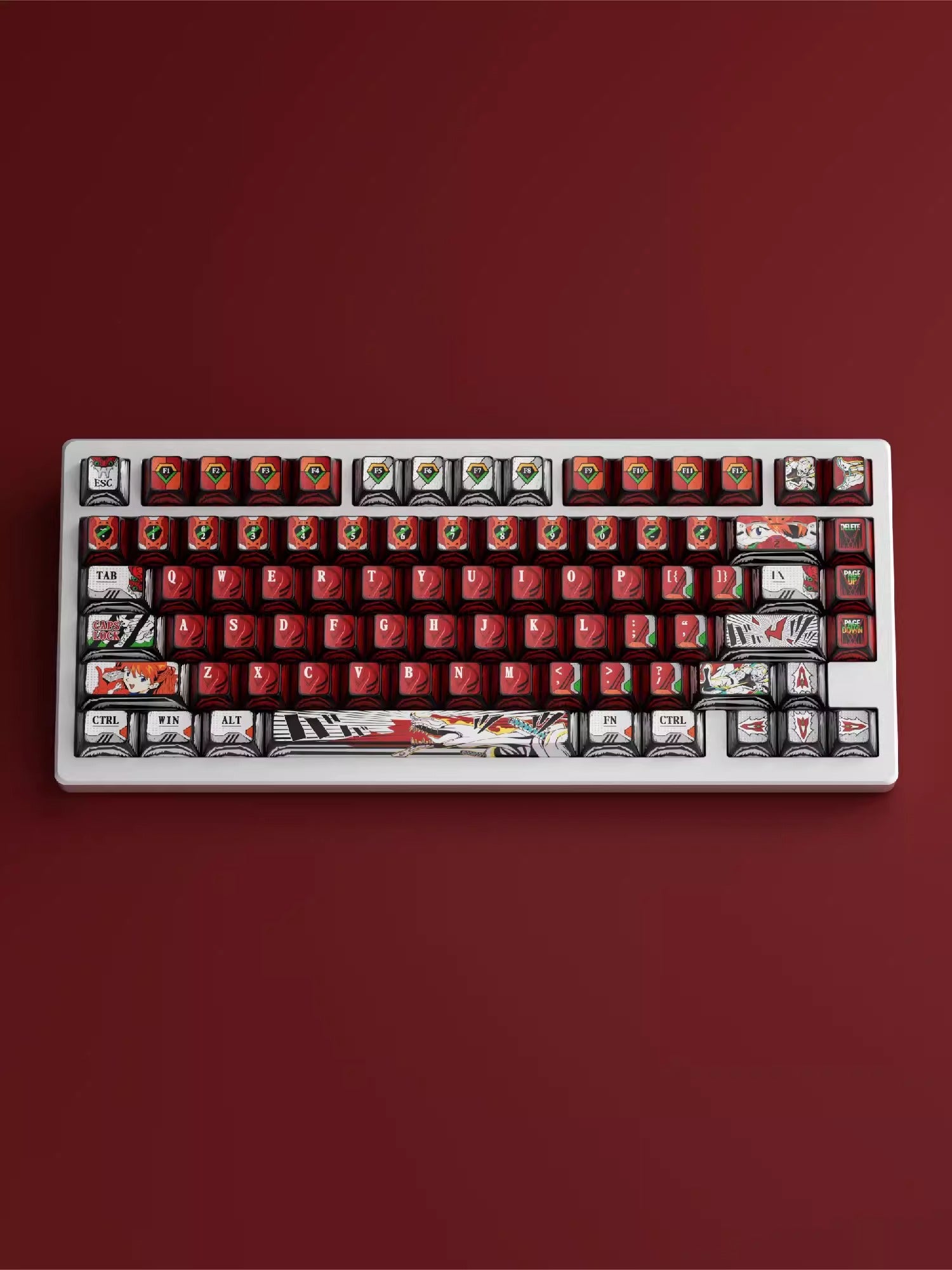 EVA series, EVANGELION-02 Production Model theme, PBT material, anime and game theme, cultural and creative custom decoration keycap set