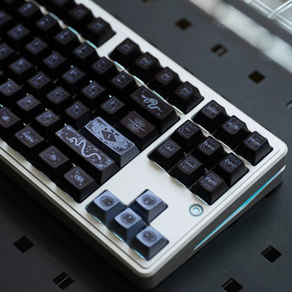 Original design set of dynamic snake theme keycaps, made of PBT material, highly personalized keycap set from the original factory, suitable for 61/64/68/75/84/87/104 key mechanical keyboards in anime and games