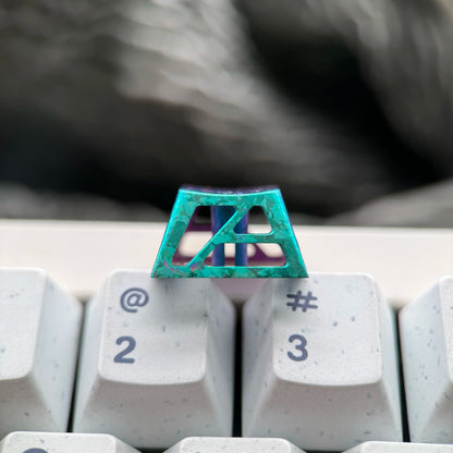 Lightweight hollow design titanium alloy personalized keycap, minimalist style keycap, titanium alloy ice crystal pattern mechanical keyboard replacement keycap R4 height