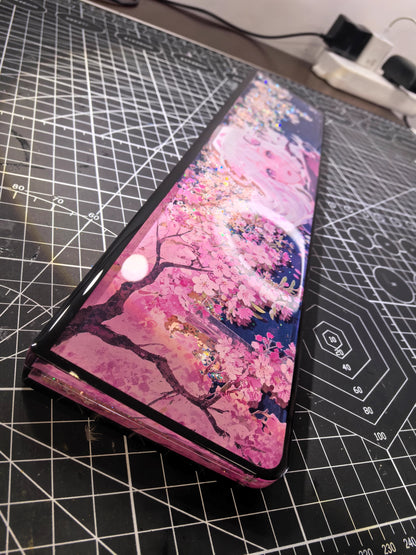 Sakura Tree Under Beautiful Girl Theme, Dynamic Sand Keyboard Palm Rest, Keyboard Peripheral Accessories