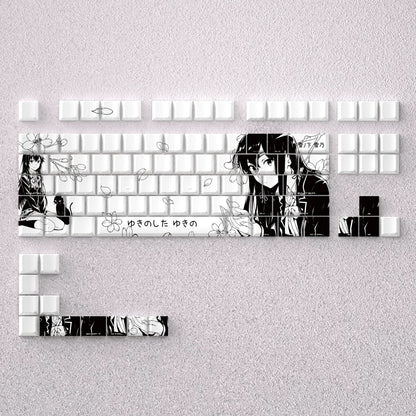 SNAFU series, Yukinoshita Yukino theme, original high PBT material compatible MX switch mechanical keyboard, anime game theme set keycaps, mechanical keyboard replacement keycap set