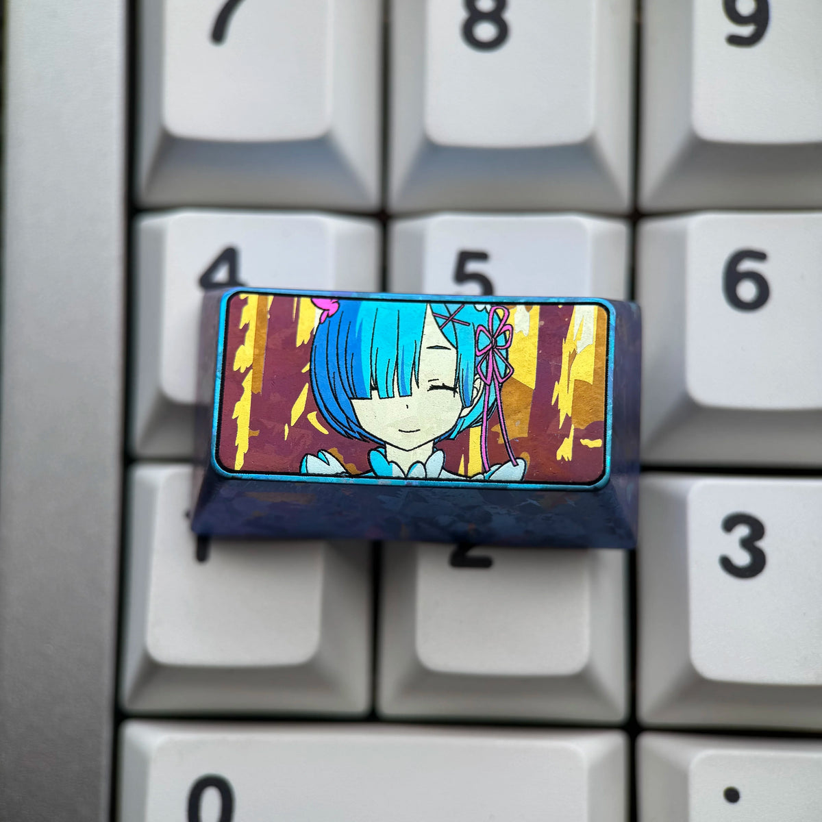 Re:Life in a different world from zero， Rem， Big key collection set Titanium alloy personalized keycaps, anime and game cultural creative keycaps, mechanical keyboard decorative keycaps