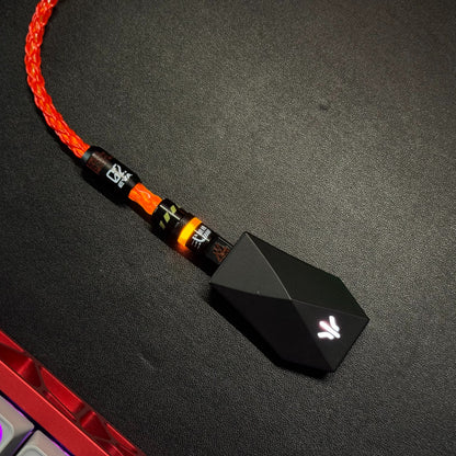 Customized manual data cable for mechanical keyboard with EVA theme design, dual type C aviation plug, dual 8K luminous data cables, magnetic axis mechanical keyboard