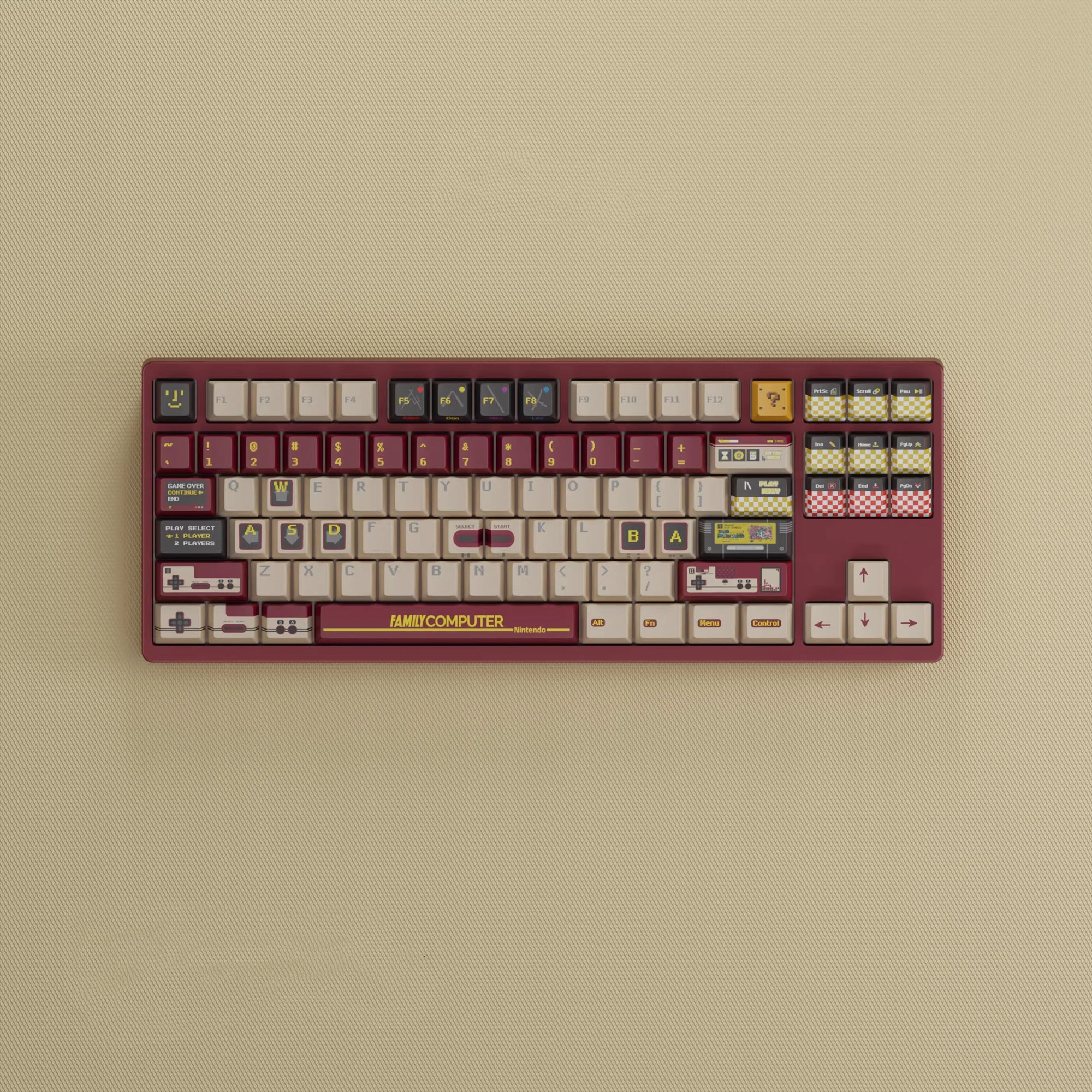 Childhood Memories Series, FC game console retro game console theme personalized keycap design, PBT material customized set keycap decoration keycap