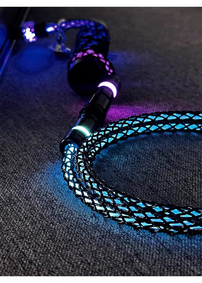 Type-C socket induction magnetic control adjustable light color whole antenna illuminated keyboard aviation plug customized data cable Heichen mechanical keyboard manual data cable