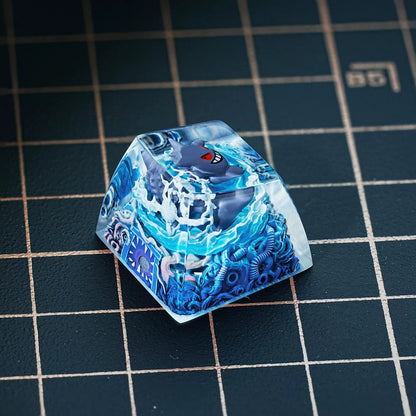 Pok é mon, flash Gengar coating and sealing design, Crystal Resin Personalized Keycaps, Anime Game Culture Creative Resin Keycaps, Mechanical Keyboard Art Decorative Keycaps