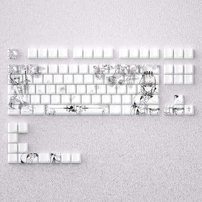 Fate/stay night series, Altria Pendragon/saber theme, original high PBT material compatible MX switch mechanical keyboard, anime and game theme keycap set, mechanical keyboard replacement keycap set
