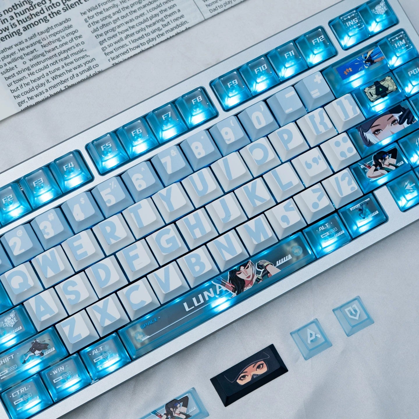 Delta Force themed design kit keycaps, custom set personalized keycap series，PBT+PC material, Original factory height, compatible with 61/64/68/75/84/87/104 mechanical keyboard keycap set