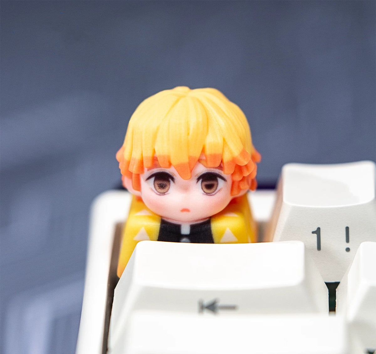 Demon Slayer theme secondary design, 3 D printing, not corroded or faded, three-dimensional modeling, anime, gaming, cultural creativity, personalized keycaps, mechanical keyboard decoration keycaps