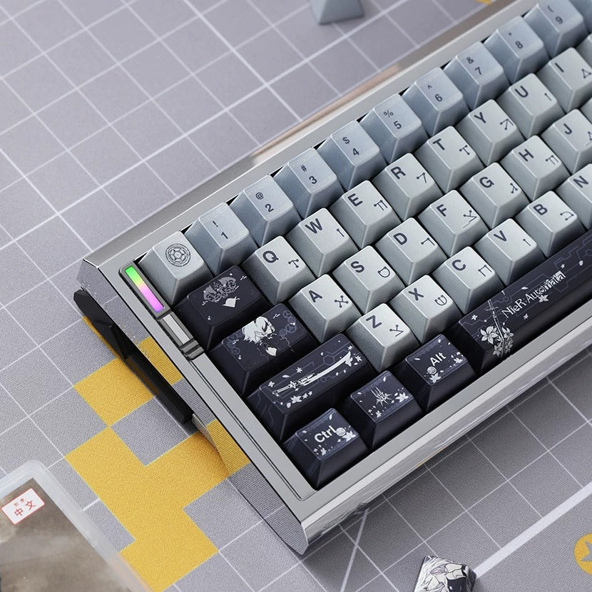 NieR: Automata theme design, custom set personalized keycap series, PBT material, factory height, compatible with 61/64/68/75/84/87/104 mechanical keyboard keycap set