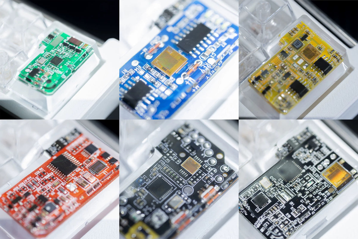 Circuit board design 7-character return, ISO return key, personalized keycaps Crystal drops of glue sealing circuit board decorative keycaps