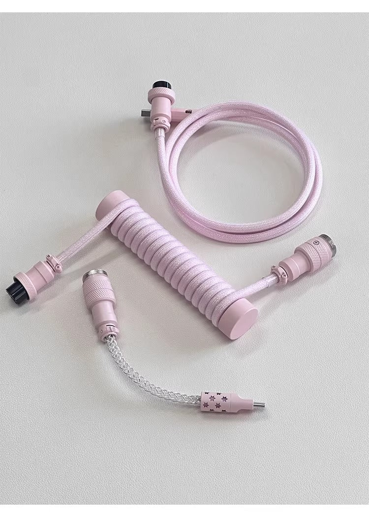 Three segment illuminated aviation plug cable customized keyboard cable 8k customized keyboard data cable