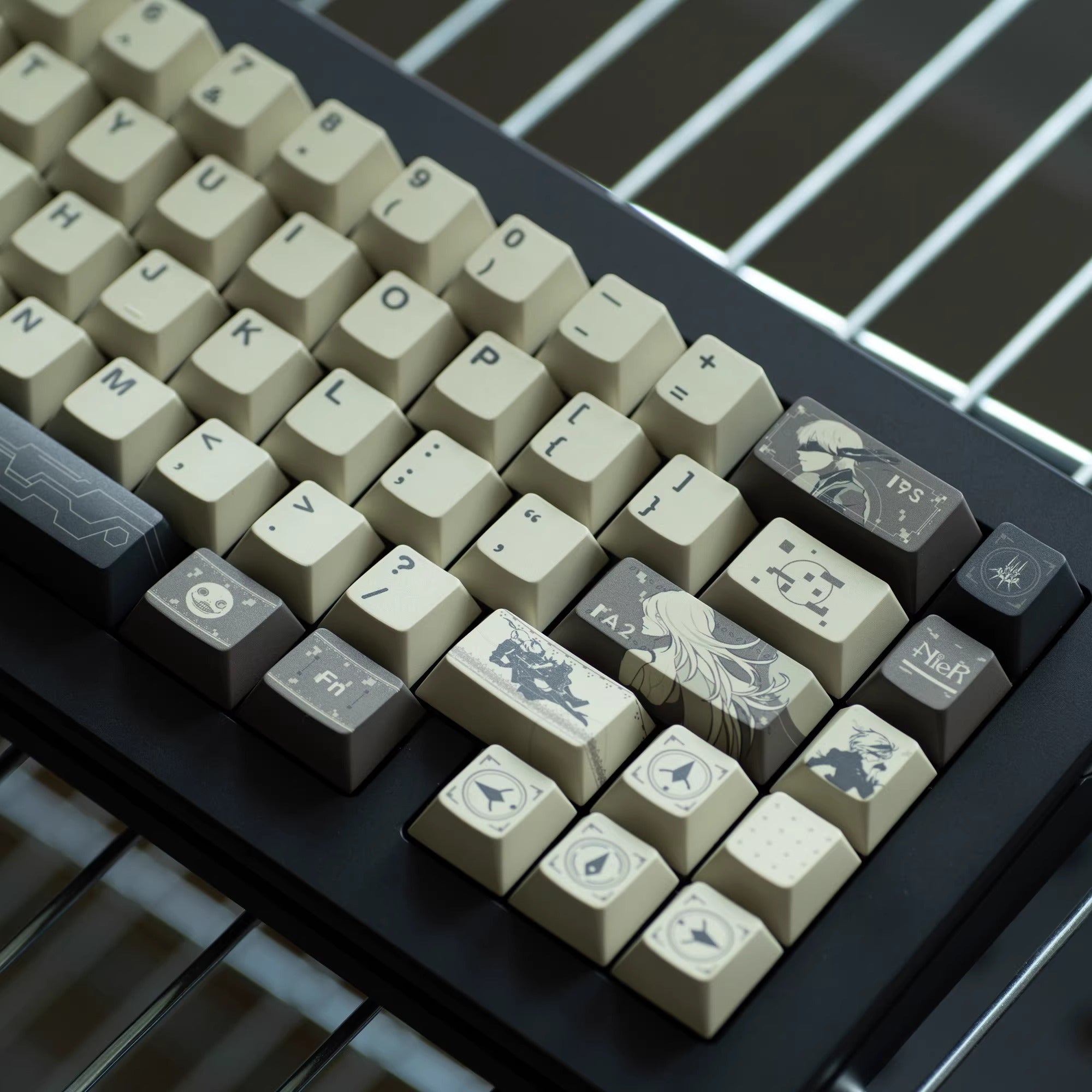 NieR: Automata theme, PBT material, sublimation， Personalized keycap set, original factory height mechanical keyboard decorative keycap set