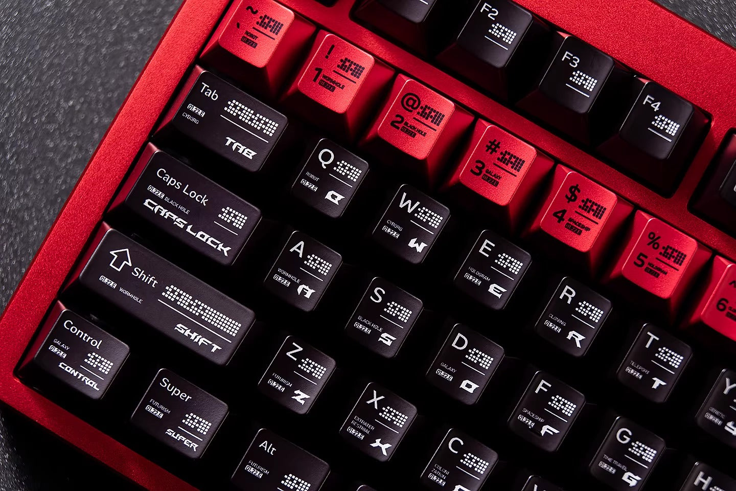 Parameterized theme design, metal paint texture PBT material personalized keycap set, mechanical keyboard decorative keycaps