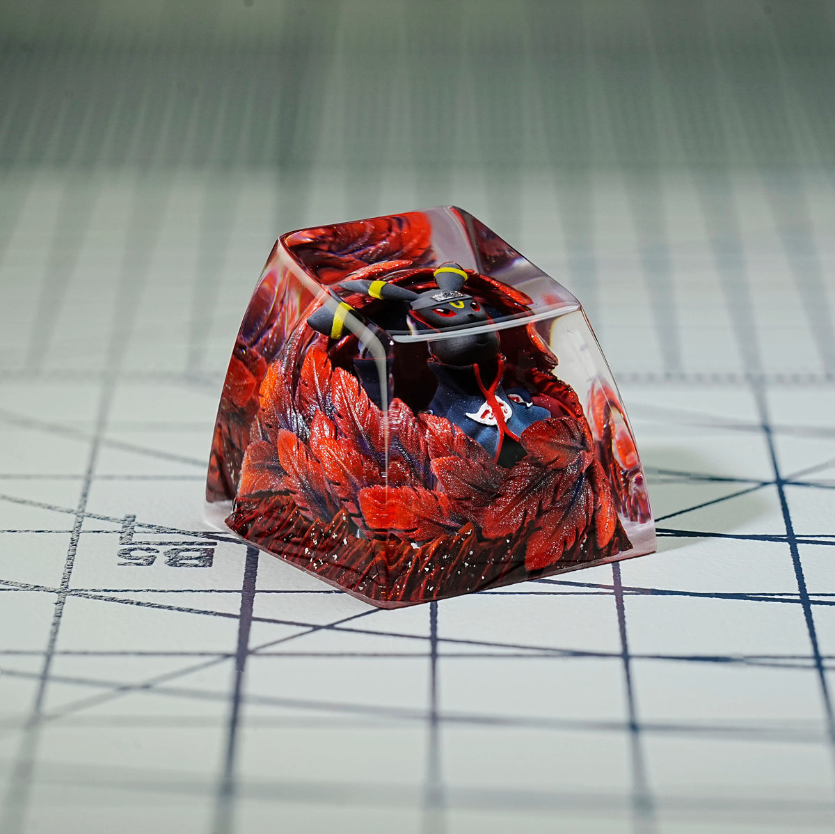Umbreon Fusion NARUTO Fusion Akatsuki Crystal Resin Keycaps Original Design Personalized Keycaps, Anime Game Culture Creative Keycaps Mechanical Keyboard Cartoon Decorative Keycaps