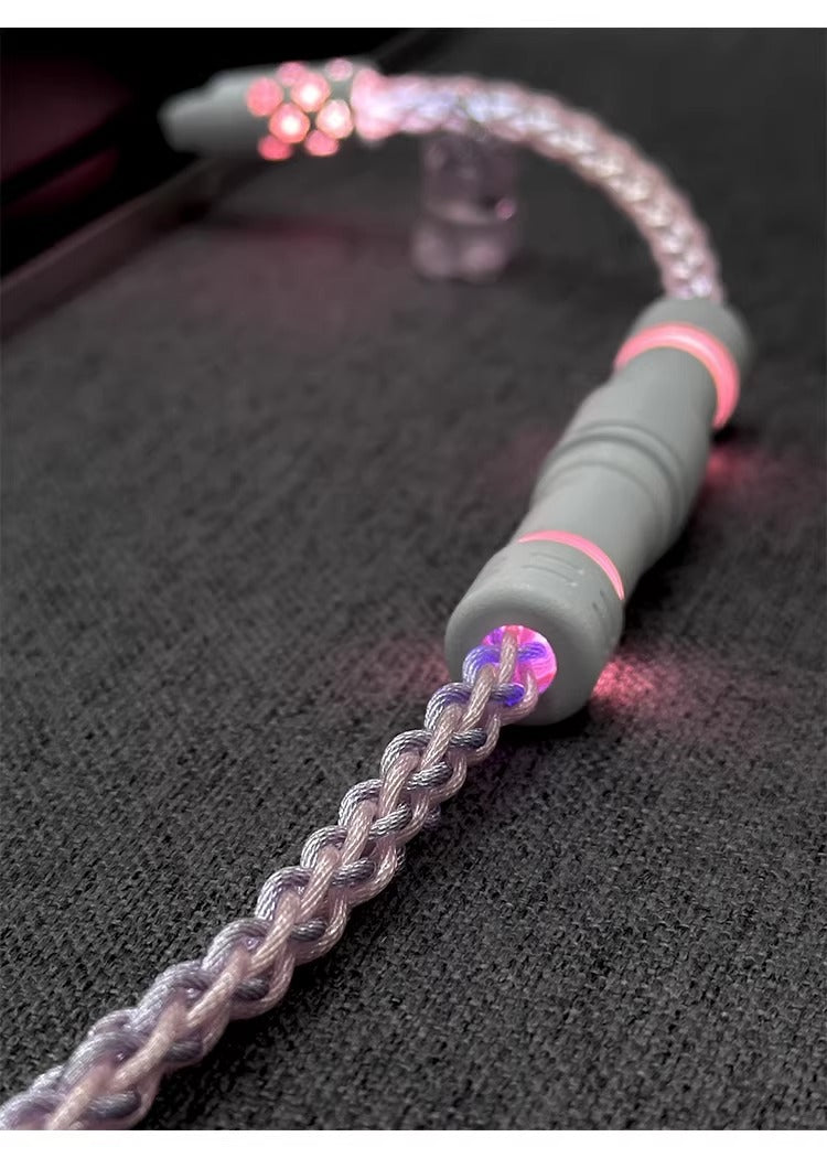 Pink purple single crystal copper, customized manual data cable for aviation plug mechanical keyboard, 8k return rate personalized keyboard cable