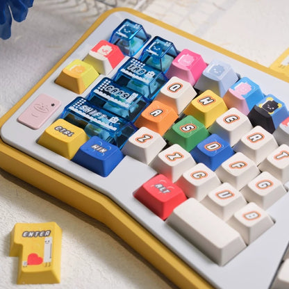 Colorful LEGO Theme Set keycaps， PBT+PC material personalized keycap set, anime and games cultural creative decoration keycap set, compatible with 61/64/68/75/84/87/104 mechanical keyboard