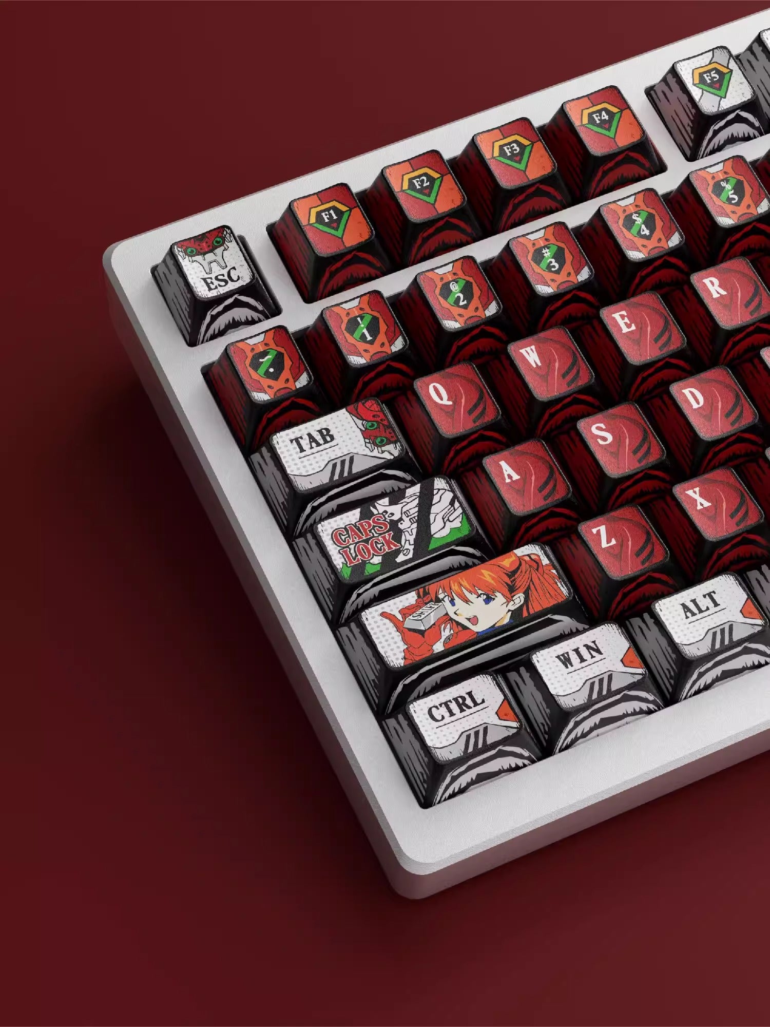 EVA series, EVANGELION-02 Production Model theme, PBT material, anime and game theme, cultural and creative custom decoration keycap set