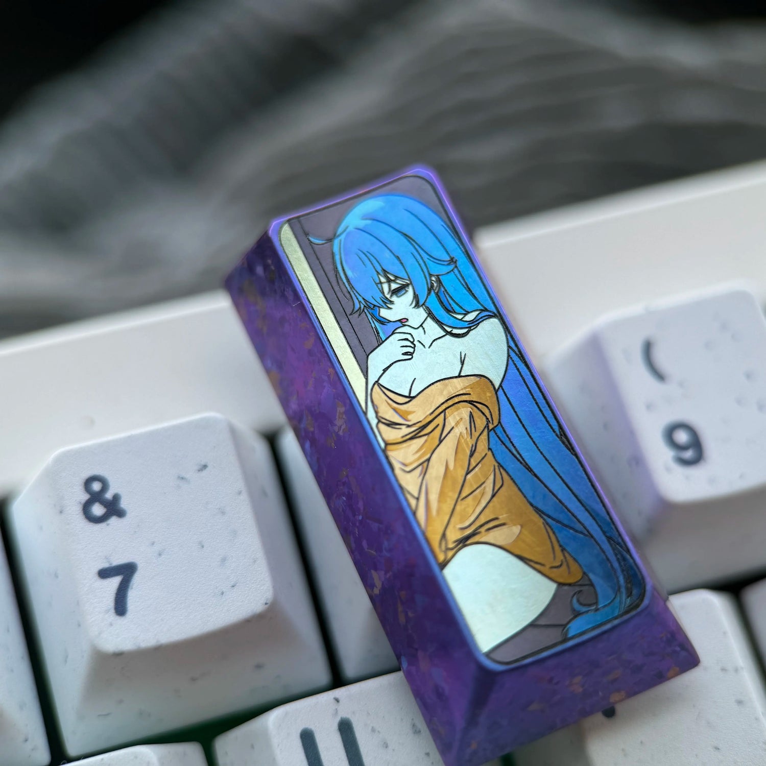Mechanical keyboard 108% full-size keyboard, PAD keypad number area,+/Enter key, vertical 2U titanium alloy personalized key cap Collection, animation game cultural creative products, mechanical keyboard decorative key cap