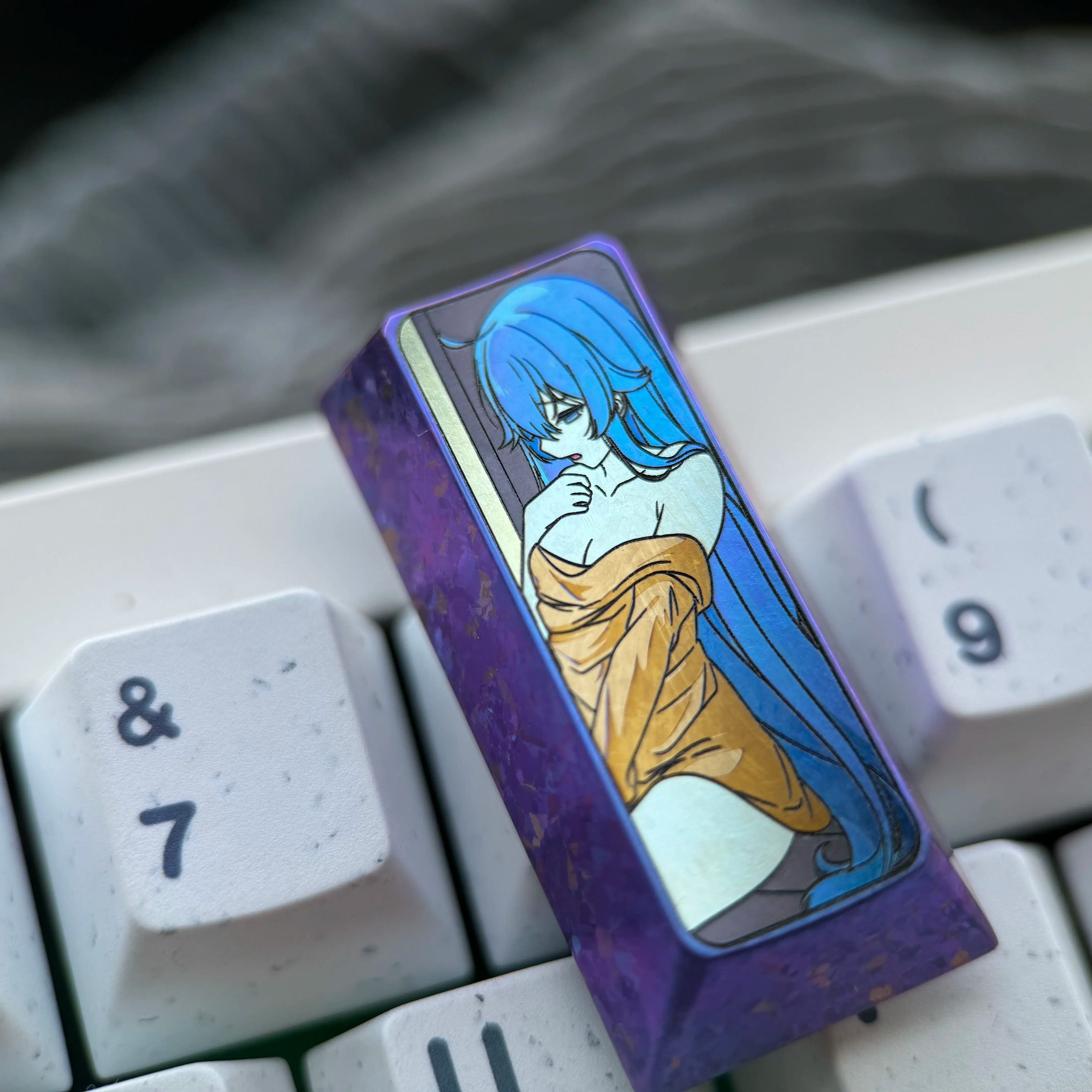Mechanical keyboard 108% full-size keyboard, PAD keypad number area,+/Enter key, vertical 2U titanium alloy personalized key cap Collection, animation game cultural creative products, mechanical keyboard decorative key cap