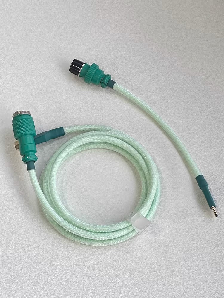 Customized mechanical keyboard manual data cable USB TypeC basic straight weaving aviation plug data link cable