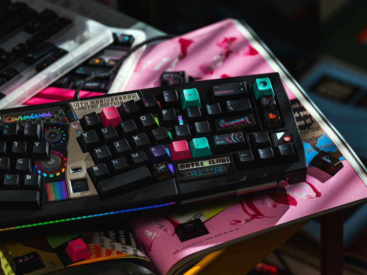 Carnival Ceremony themed design, creative keycap set, PBT material personalized keycap set, mechanical keyboard replacement decorative keycaps, compatible with 61/64/68/75/84/87/104 key mechanical keyboard