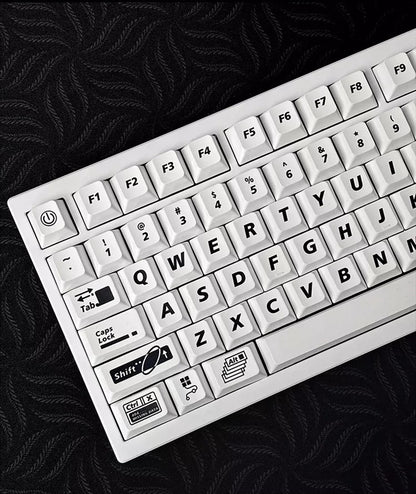 Dangerous 404 Theme Design PBT material personalized keycaps, mechanical keyboard replacement keycap set, minimalist pattern and line creative keycap set, Compatible with 61/64/68/75/84/87/104 Key Mechanical Keyboard Keycap Set