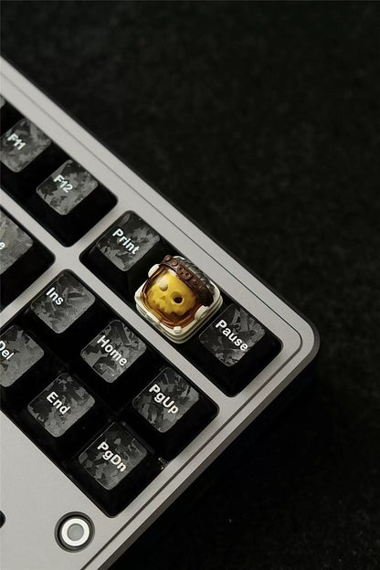 Skeleton Space Man Machine Gun Soldier Personalized Keycaps, Original Design Resin Material Mechanical Keyboard Decorative Keycaps, Cartoon Art Keycaps