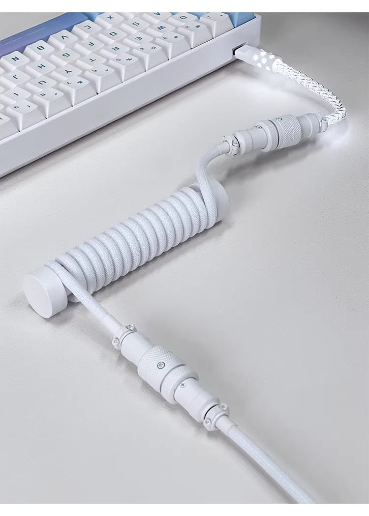 Three segment illuminated aviation plug cable customized keyboard cable 8k customized keyboard data cable