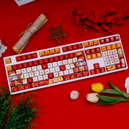 Charlotte‌  theme,Tomori Nao， PBT material personalized keycap set, anime keycap culture peripheral mechanical keyboard decoration keycaps， Compatible with 61/64/68/75/84/87/104 key mechanical keyboard keycap set