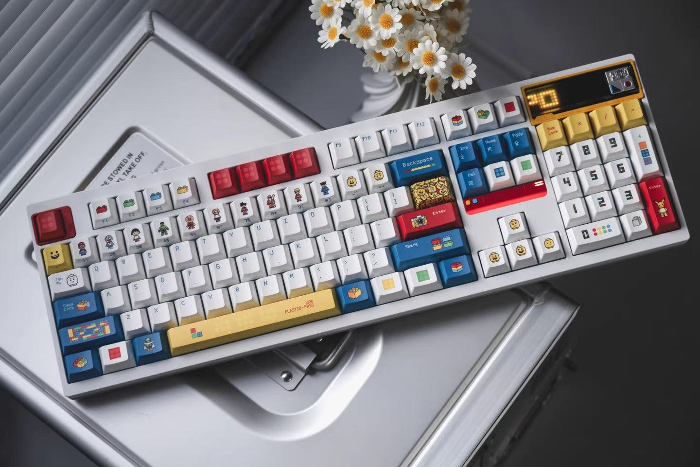 Lego themed design, cartoon cute personalized custom keycap complete set PBT+PC heat sublimation factory height, personalized themed keycap set