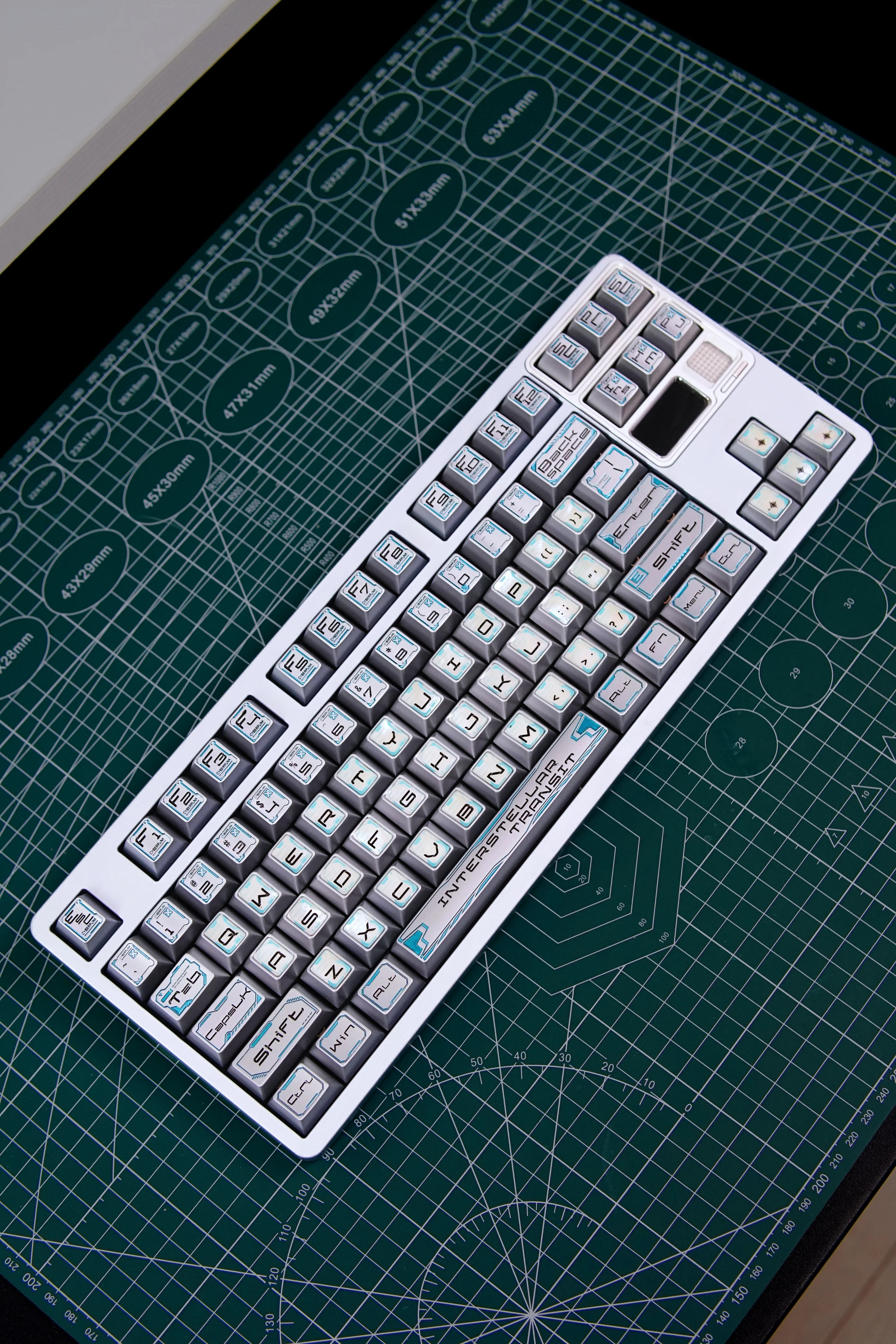 Interstellar theme, futuristic technology style metal keycap set, original high metal carved decorative keycaps