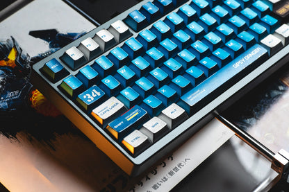 Pacific Rim, Gipsy Danger theme, metallic paint texture PBT material anime and game cultural and creative keycaps set, Compatible with 61/64/68/75/84/87/104 Key Mechanical Keyboard Keycap Set